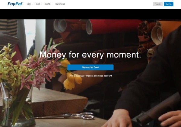 paypal homepage