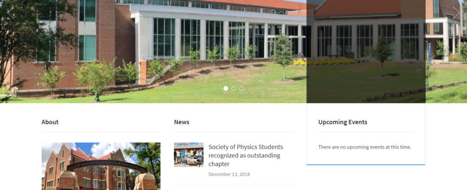 Screenshot of Physics theme header.